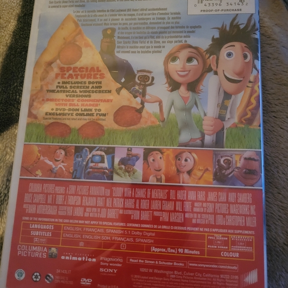 Cloudy with a chance of Meatballs DVD New - Picture 2 of 2